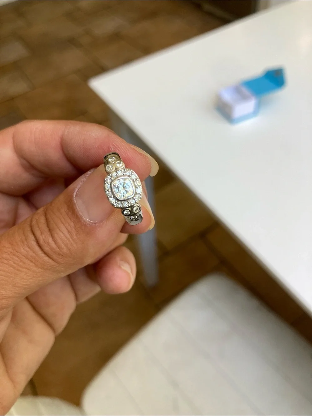 Size 6 .925 Sterling Silver Engagement Ring Moissanite Center Stone Women's Jewe